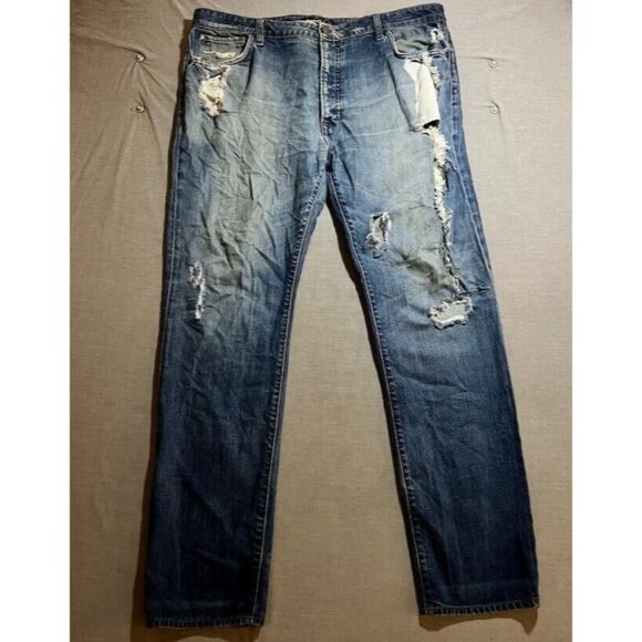 JNCO Jeans Mens 40 Blue‎ Denim Destroyed Belted Pocketed Men 40X31. - Picture 1 of 12